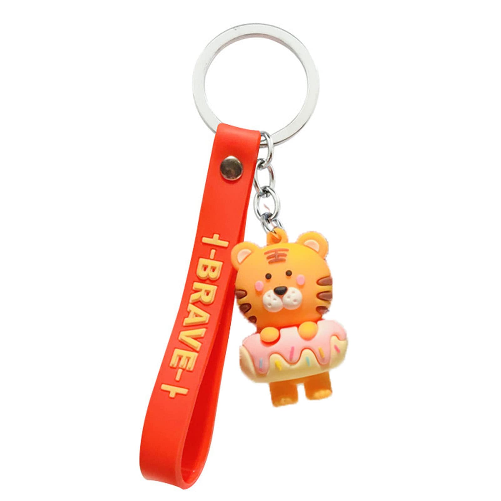 Tiger Keychain - Chinese Style Creative Metal Key Ring with Epoxy Cartoon Tiger Design for Men & Women - Perfect for Bags, Purses, Backpacks & Everyday Carry