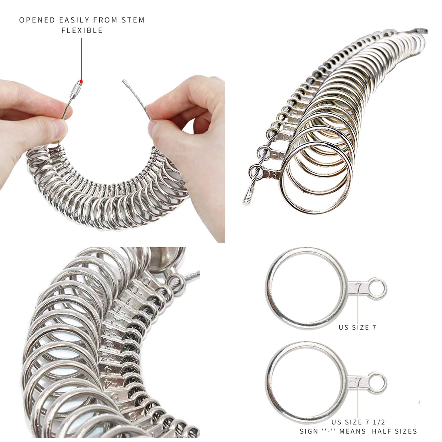 NIUPIKA Professional Ring Sizer Kit - 27-Piece Ring Measuring Tool Set with Metal Gauge (US Size 1-13) for Accurate Jewelry Sizing - Perfect for Jewelers, Engagement Rings & Wedding Band Measurements