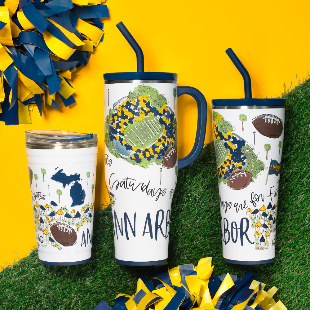 40oz Saturdays in Ann Arbor Mega Mug - Large Insulated Tumbler for Coffee, Tea & Cold Drinks - Perfect for Home, Office & Travel