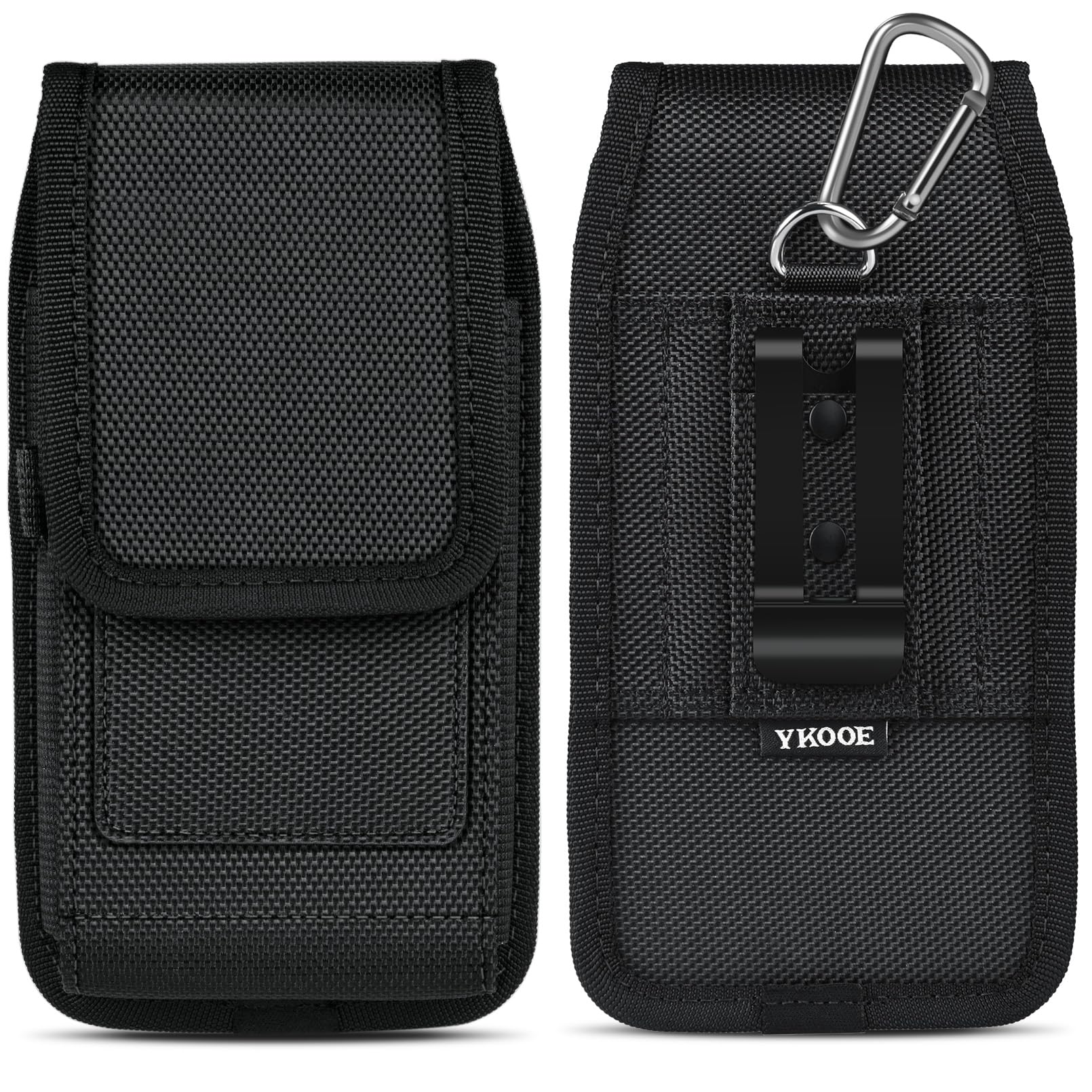 YKOOE Universal Phone Holster Belt Clip - Compatible with Samsung Galaxy S25/S24/S23/S22/S21/S20 Ultra & Pixel 8/7 Pro - Adjustable Waist Pouch with Card Holder (Black, XXL) - Perfect for Outdoor Activities, Work, Travel & Hands-Free Convenience