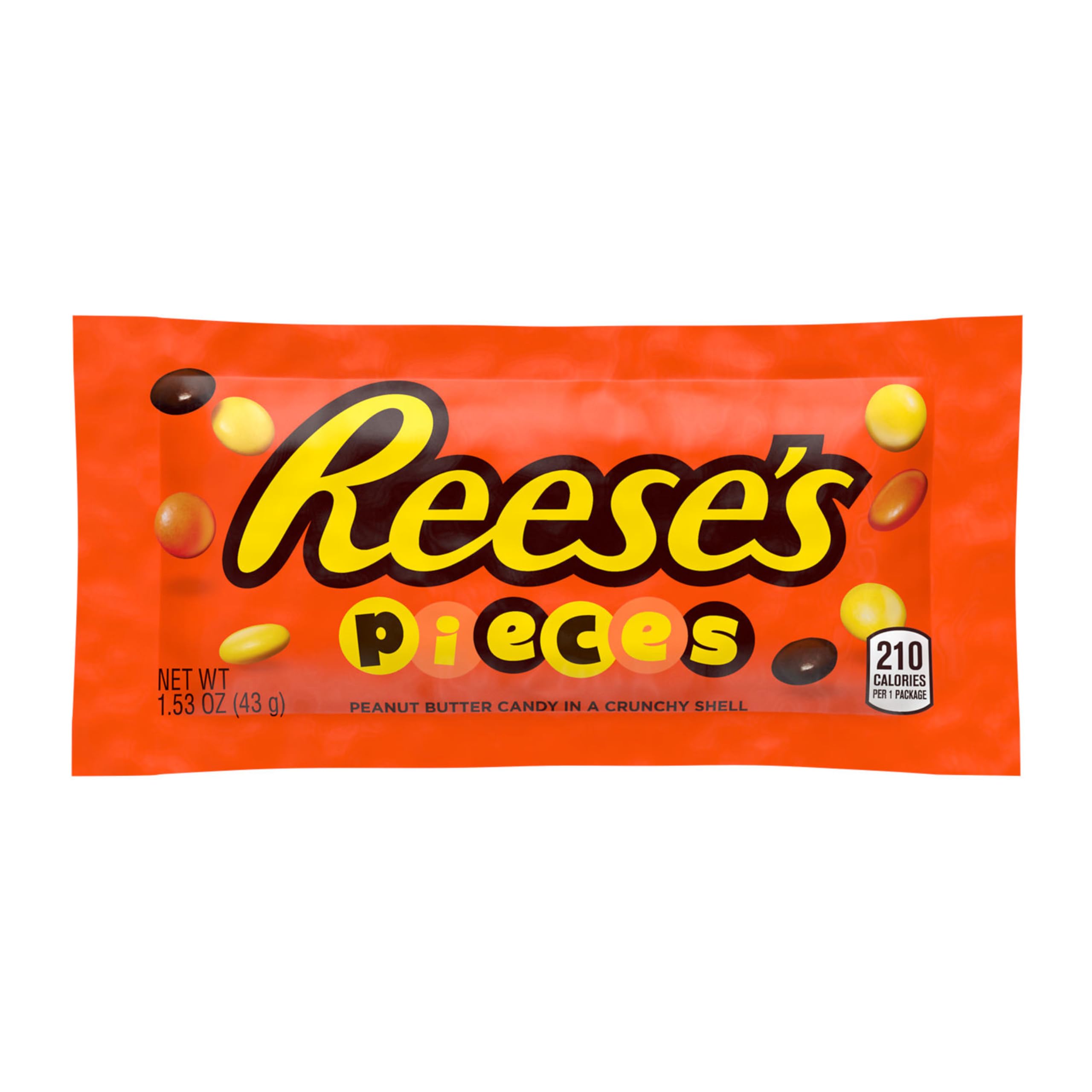 REESE'S PIECES Peanut Butter Candy Bags - 1.53 oz (18 Count Pack) | Bulk Halloween Candy, Party Favors & Movie Night Snacks