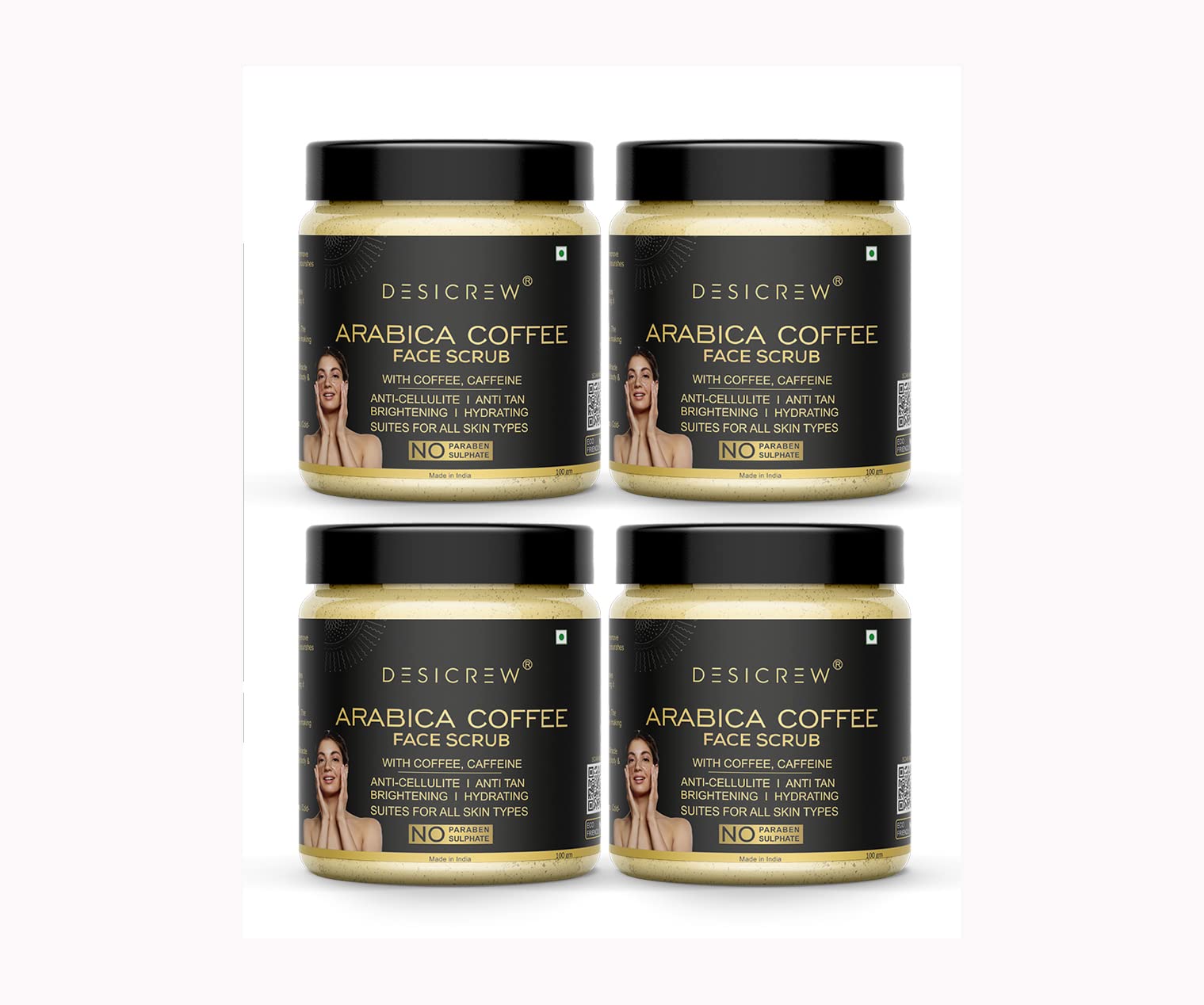 Arabica Coffee Face Scrub with Caffeine & Cocoa Butter - 400g Exfoliating Facial Cleanser for Glowing Skin | Perfect for Morning Routine & Spa Day at Home