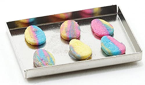 Factory Direct Craft Easter Cookies on Baking Sheet - Miniature Dollhouse Decor for Easter, Spring Parties & DIY Miniature Scenes