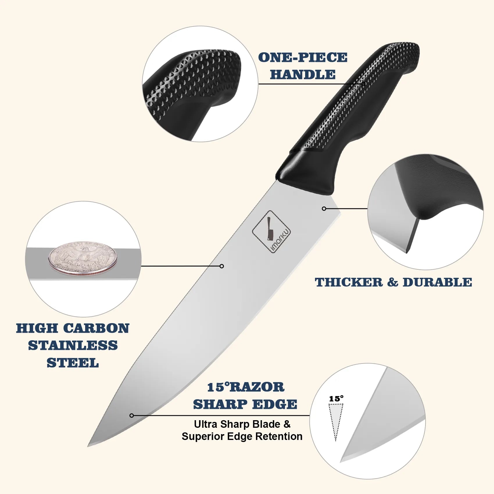 16-Piece Knife Block Set with Ergonomic Black Handles & Sharpening Rods - Premium Kitchen Cutlery for Home Chefs & Cooking Enthusiasts