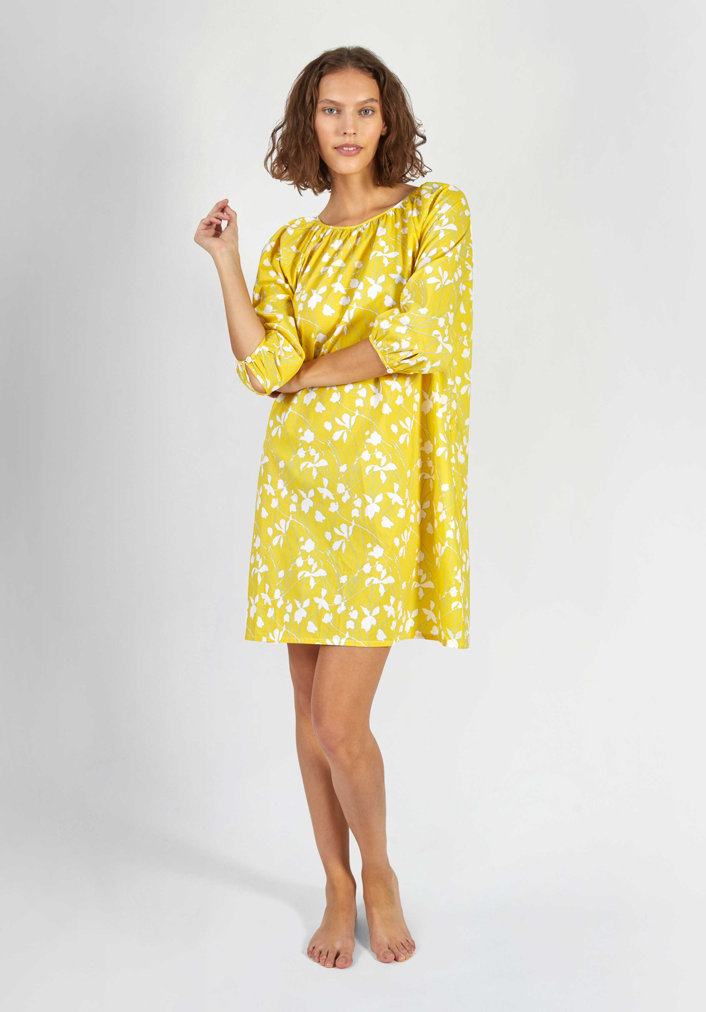 Lily Night Dress in Sunshine Floral - Soft & Comfortable Sleepwear for Women - Perfect for Summer Nights, Lounging & Relaxation at Home