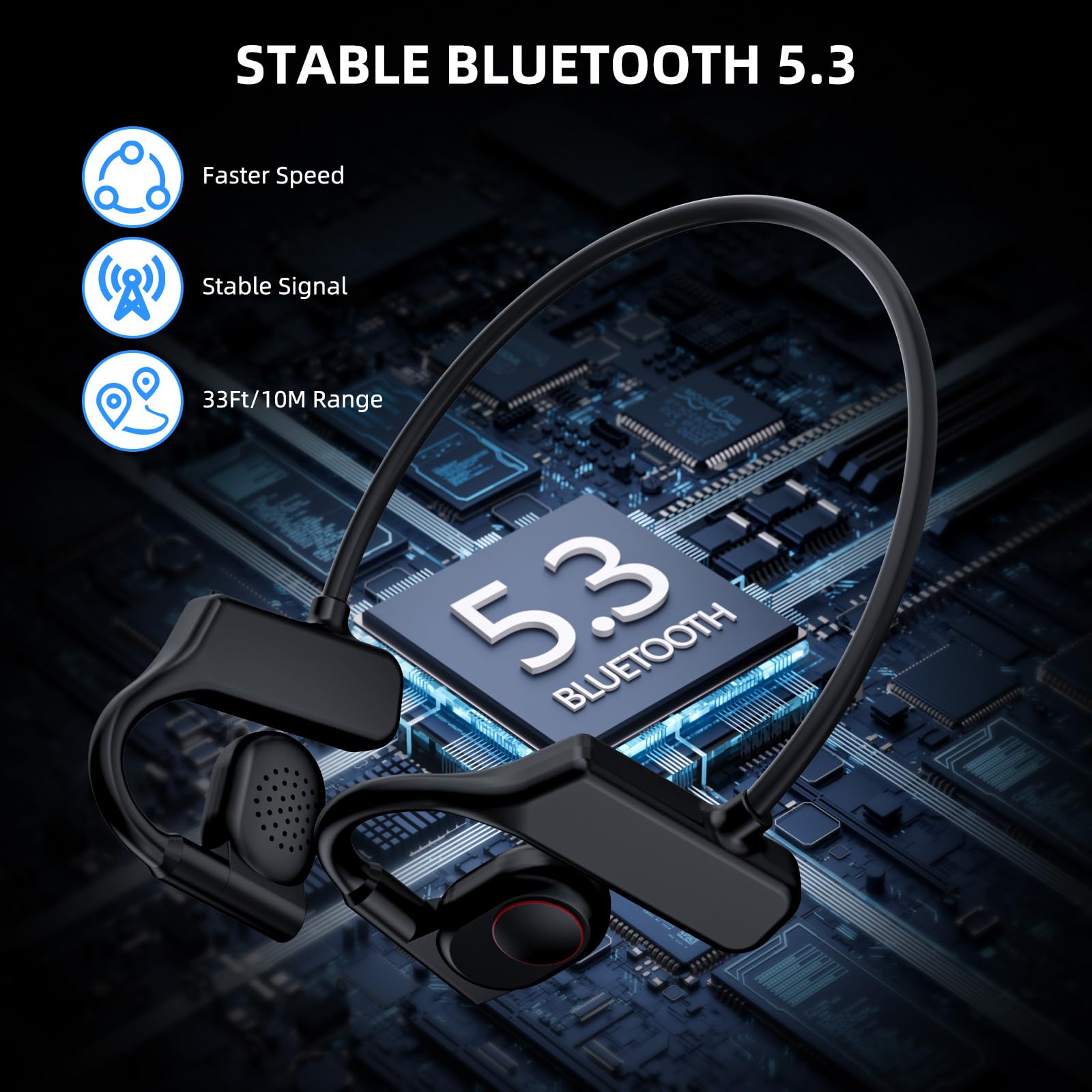 Wireless Open Ear Bluetooth Earbuds for Samsung S25 Ultra/S24/S23 FE/S22 & iPhone 16/15 Pro Max Plus - Sweatproof Sport Earphones with Clip for Running, Workouts, Gym, Cycling & Outdoor Activities