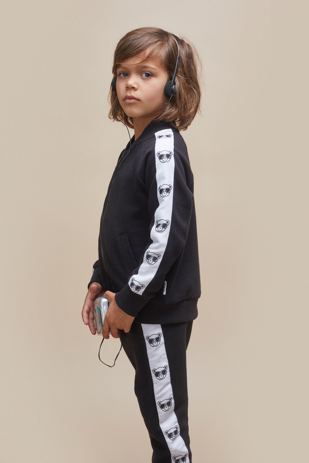 Huxbaby Hux Track Jacket for Kids - Lightweight Black Running Jacket with Zipper - Perfect for Outdoor Sports, School & Playtime
