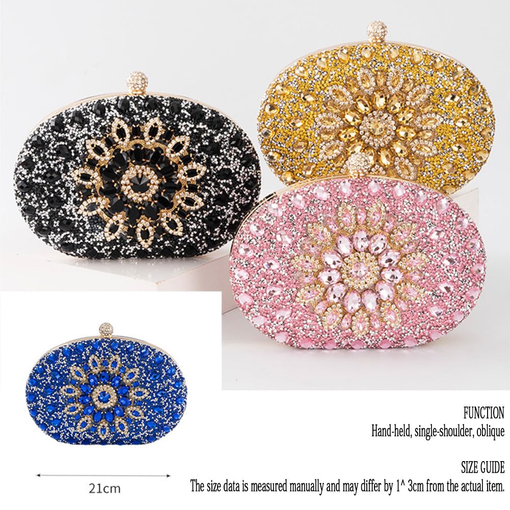 **Hixingo Women's Glitter Clutch Bag for Party Wedding Evening - Small Handbag Wristlet Purse with Wallet (Black, 21x13x5cm) - Perfect for Bridal, Prom, Cocktail & Formal Events**