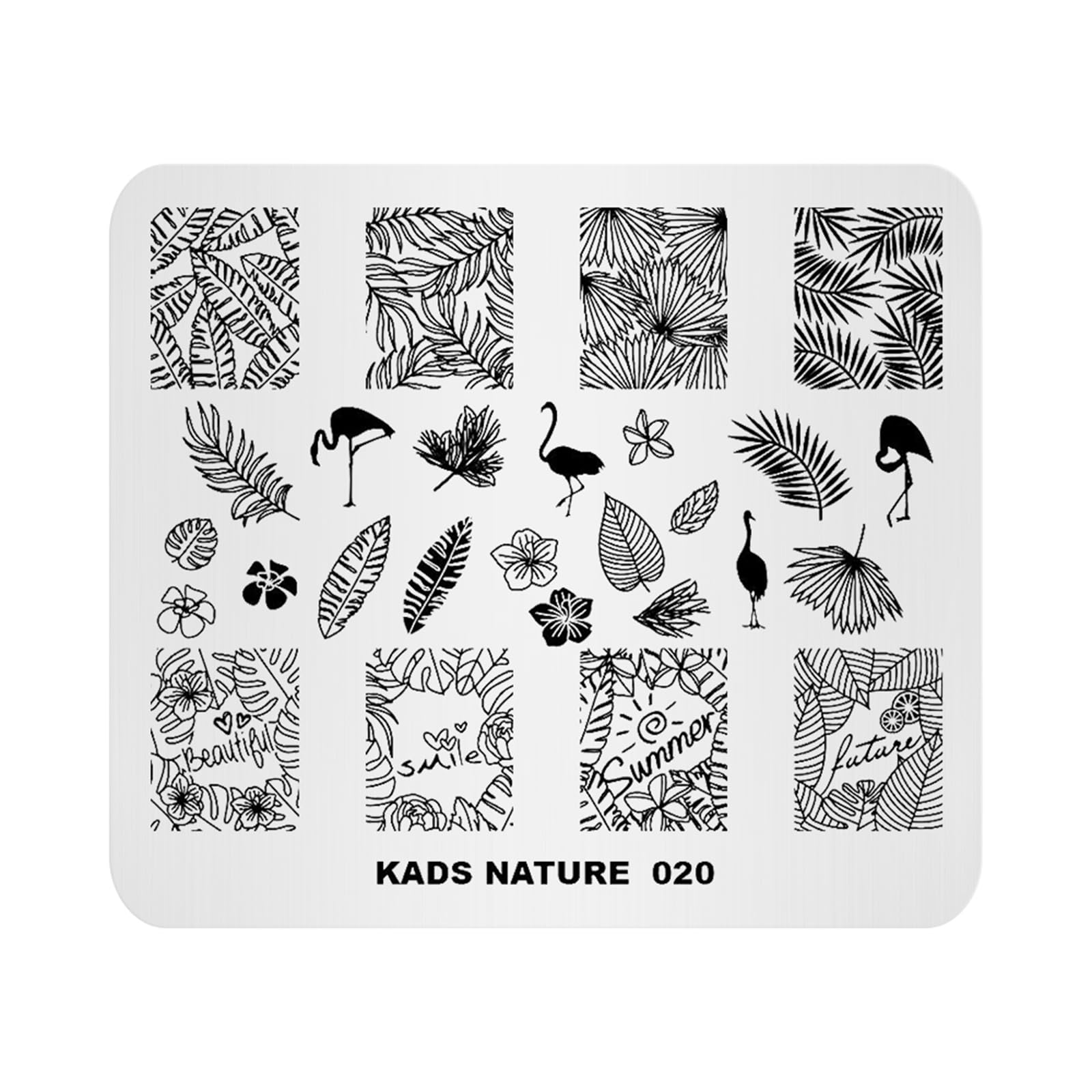 KADS Flamingo Nail Stamping Plate - DIY Nail Art Design for Home & Salon Use