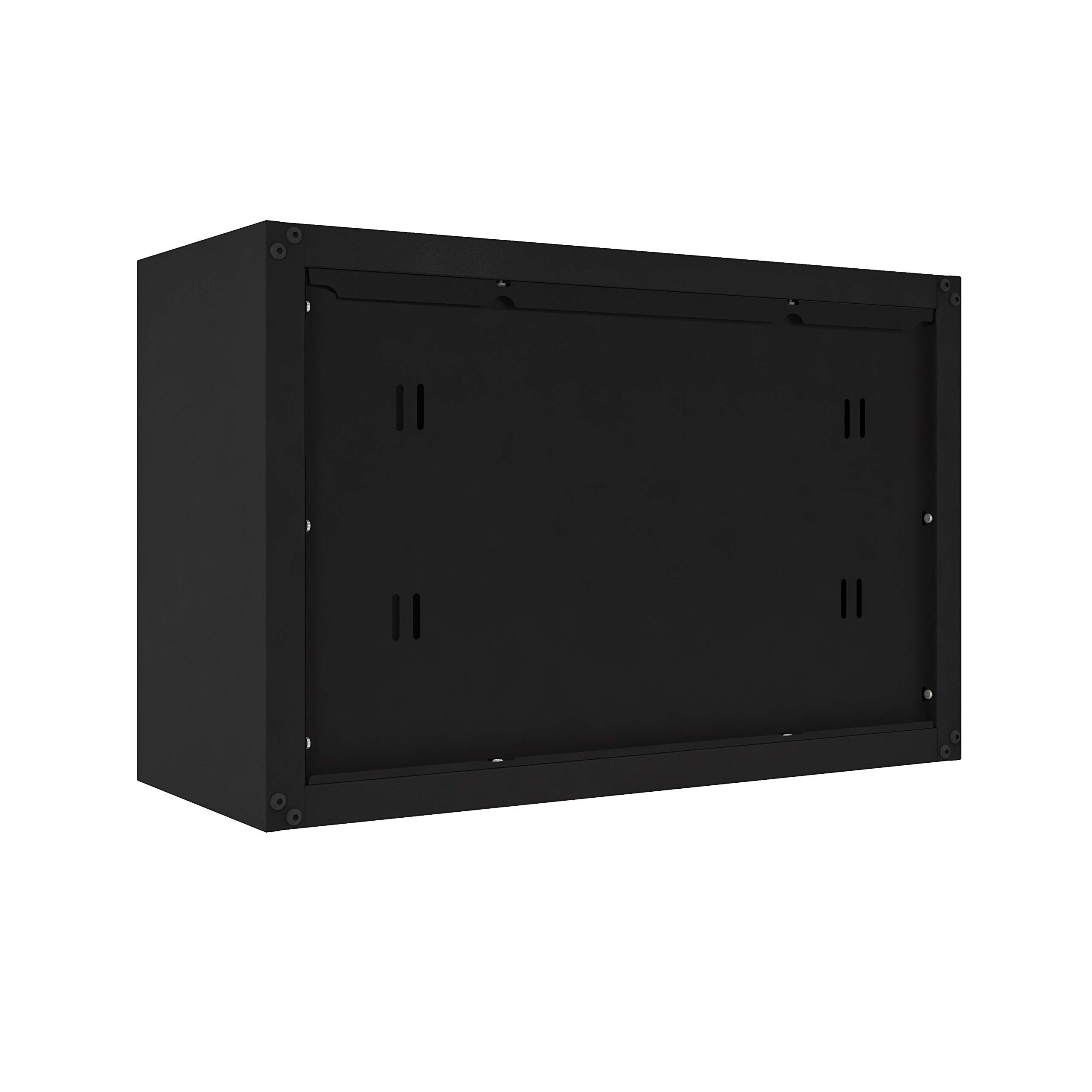 Wall Mount Garage Storage Cabinet - Lockable 2-Door Steel Metal Cabinet with 44 lbs Shelf Capacity & Removable Shelves | Ready-to-Assemble Floating Shelf for Garage Organization | Perfect for Tools, Sports Gear & Household Storage (Black)