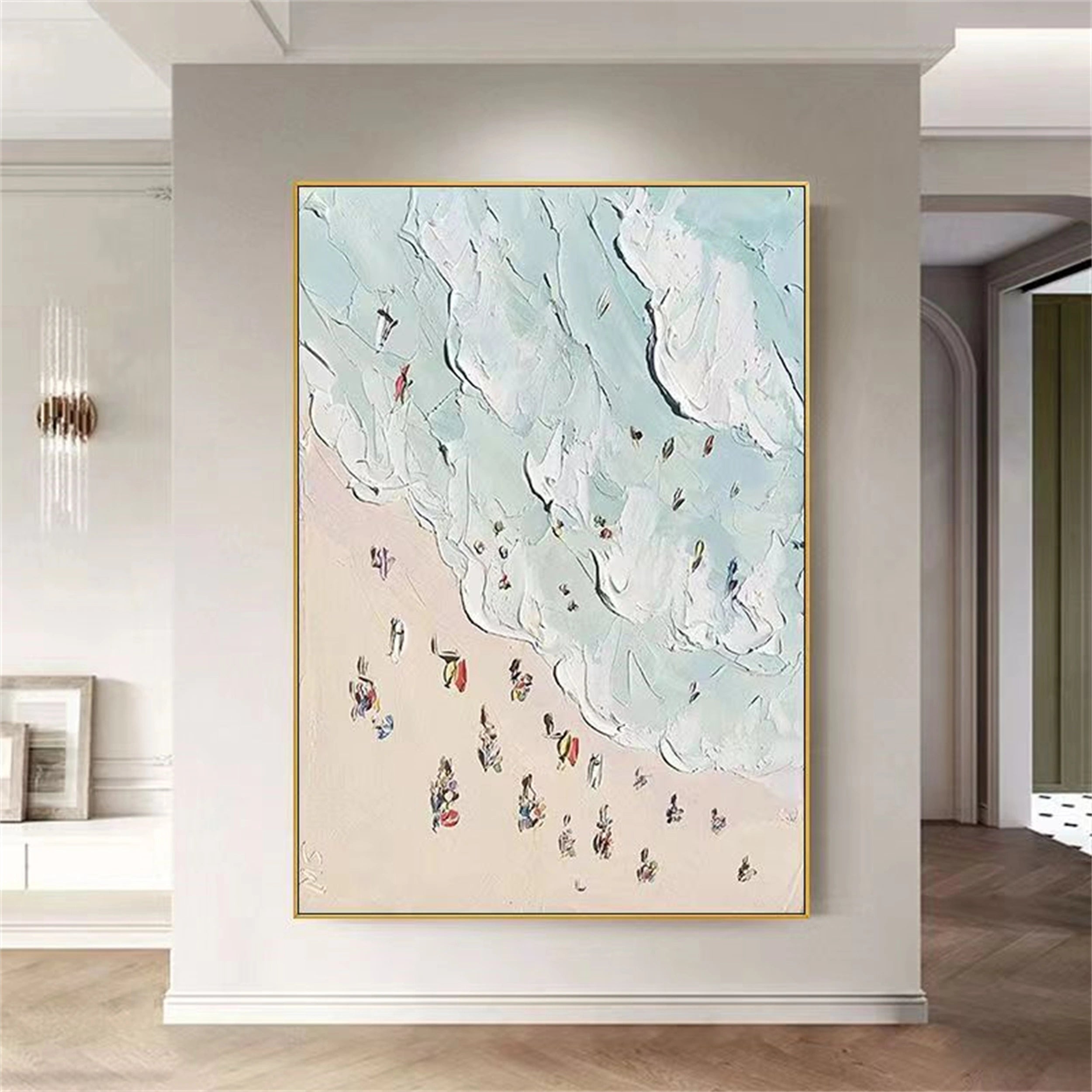 Ocean and Sky Painting #OS 051 - Handmade Canvas Wall Art for Home Decor, Office, Living Room & Bedroom