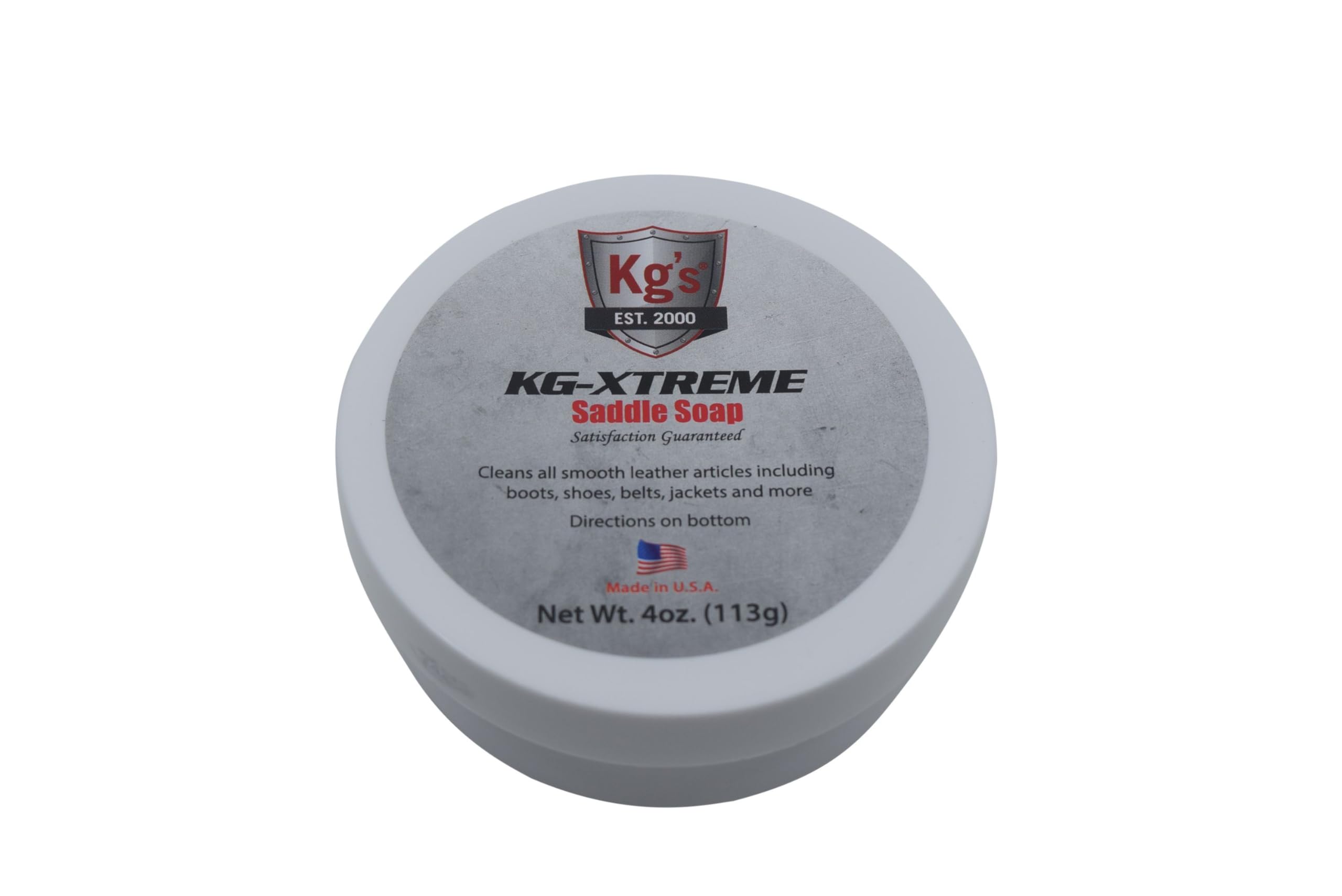 Kg's XTREME Saddle Soap – Premium Leather Cleaner & Conditioner for Saddles, Boots & Bags | Restores & Protects Smooth Leather | 4 Oz | Ideal for Equestrian Gear, Motorcycle Seats & Leather Care Kits