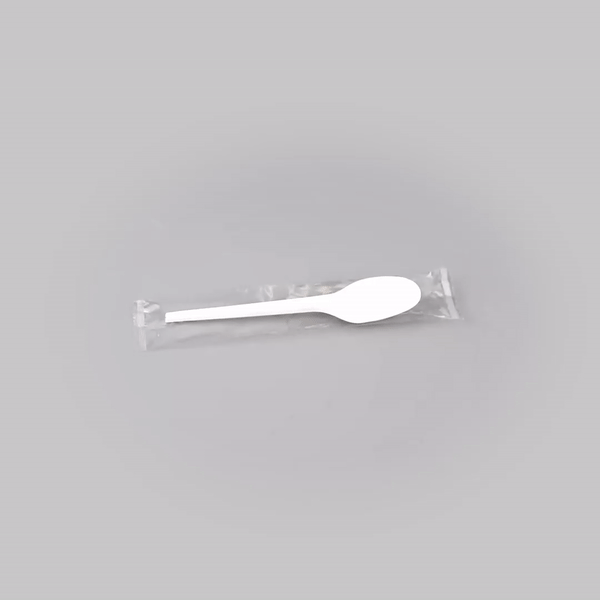 Eco-Friendly White CPLA Compostable Spoons - Heat Resistant, Individually Wrapped, 6.5 Inch, 250 Count Bulk Box - Perfect for Parties, Picnics & Takeout Meals