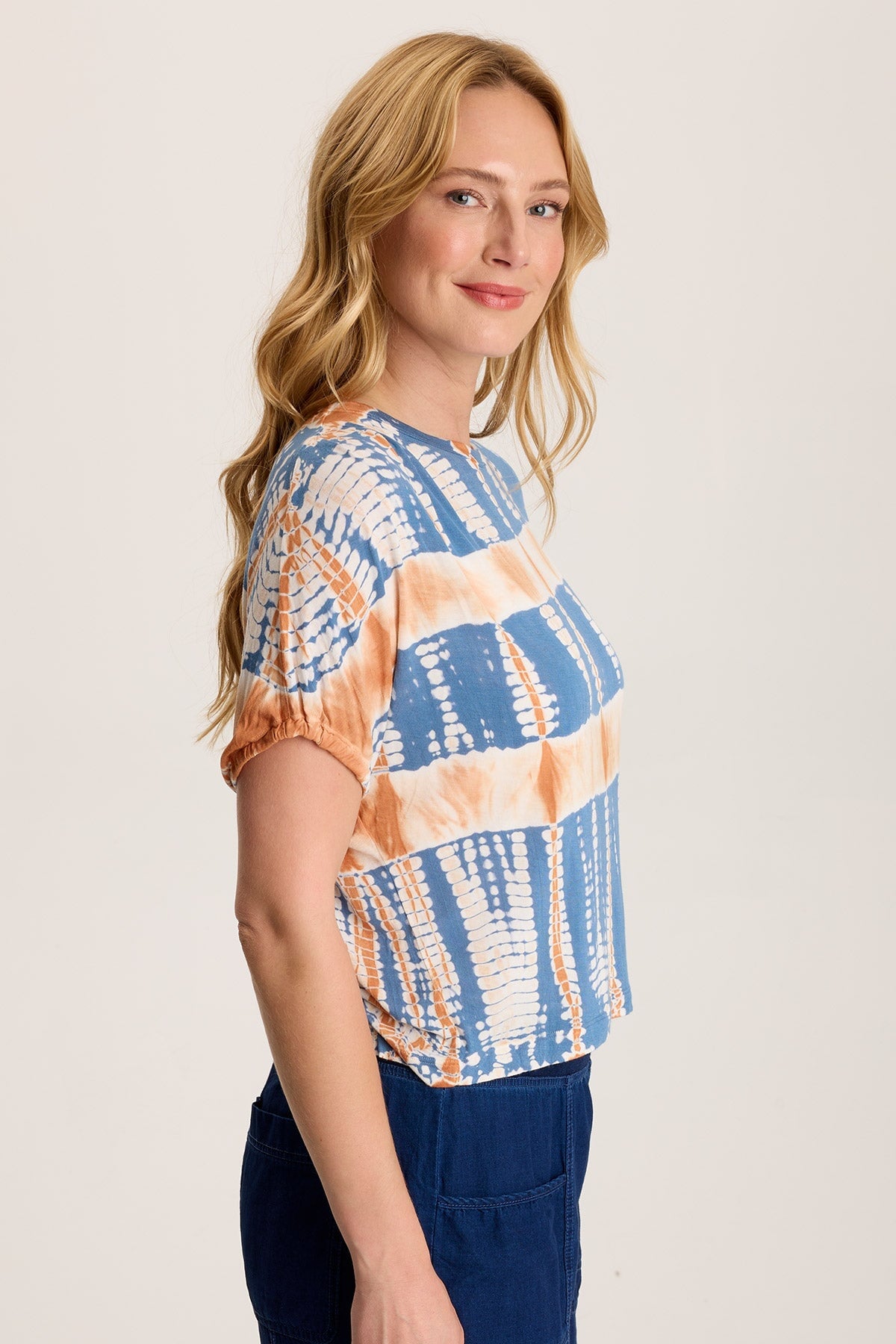 Valensi Soft Jersey Banded Sleeve T-Shirt for Women - Comfortable Casual Tee for Everyday Wear, Lounge & Outfits