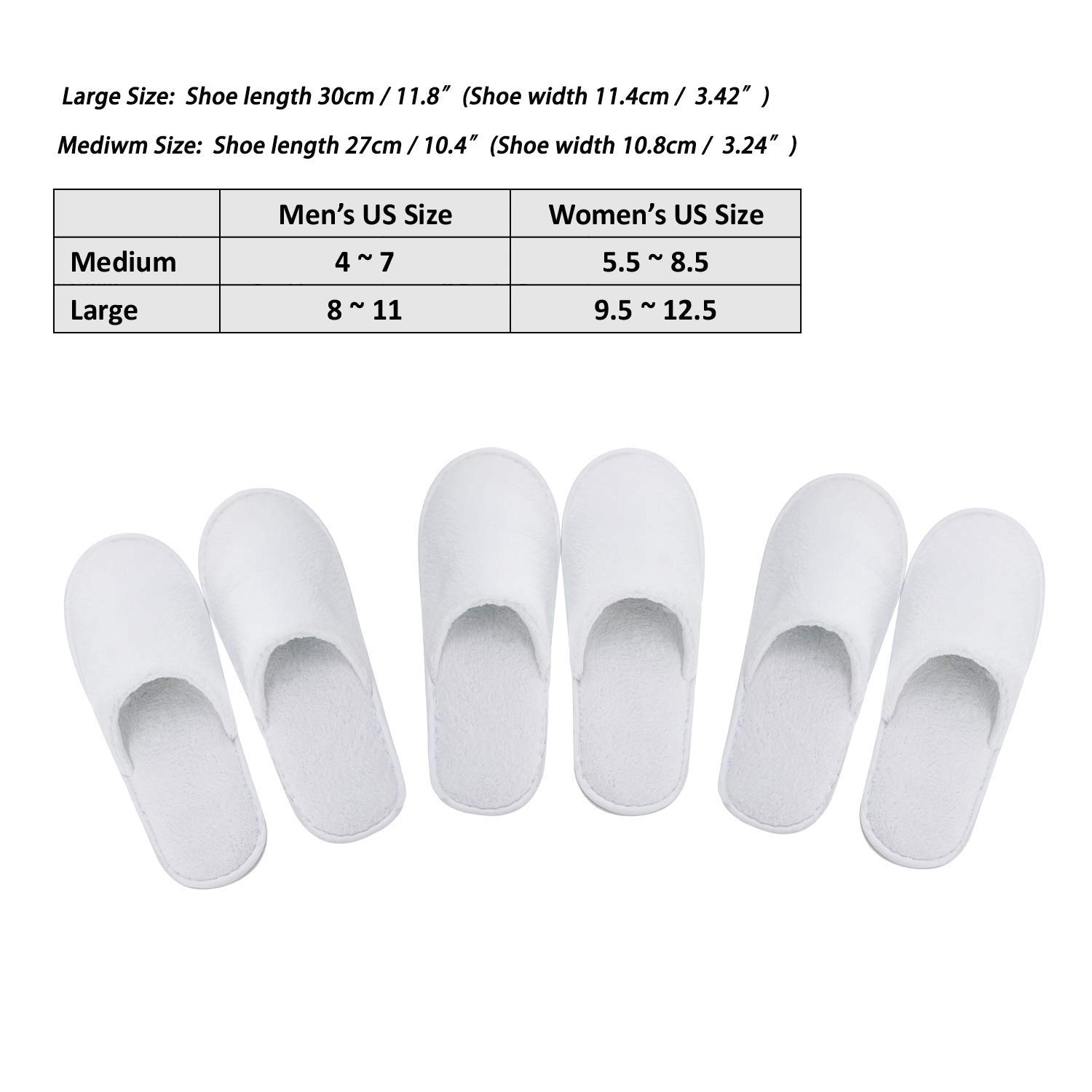 AhfuLife 5 Pairs Spa Slippers - Disposable Hotel Slippers for Guests, Non-Slip Closed-Toe House Slippers Unisex for Wedding, Party, Travel & Bedroom Use - Perfect for Hotels, Spas, Home Use & Gifting