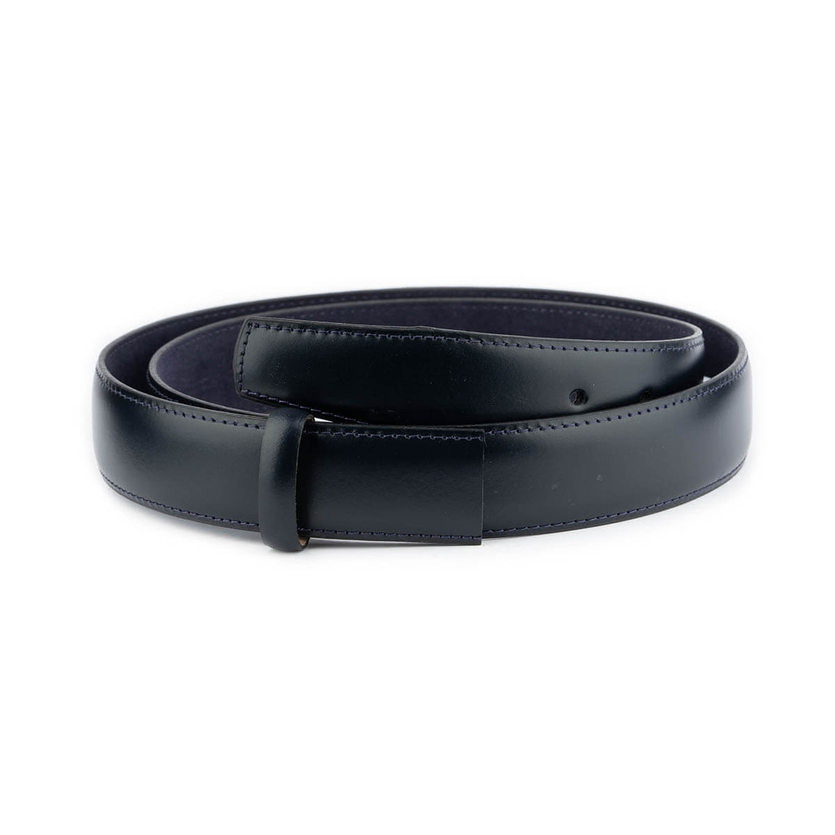 Premium Dark Blue Calf Leather Belt Replacement Strap for Montblanc Men's Buckle | Durable Genuine Leather Dress Belt for Business, Office & Formal Occasions