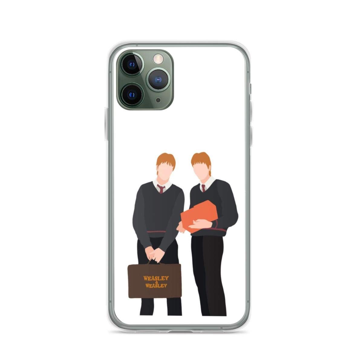 Harry Potter Fred & George Weasley Art Phone Case for iPhone 14/13/12/11/X/Xs/Xr/8/7/6/6s Plus/Pro Max & Galaxy Note/S9/S10/S20 Ultra Plus - Clear Transparent Protective Cover - Perfect for Potterheads, Cosplay & Movie Fans