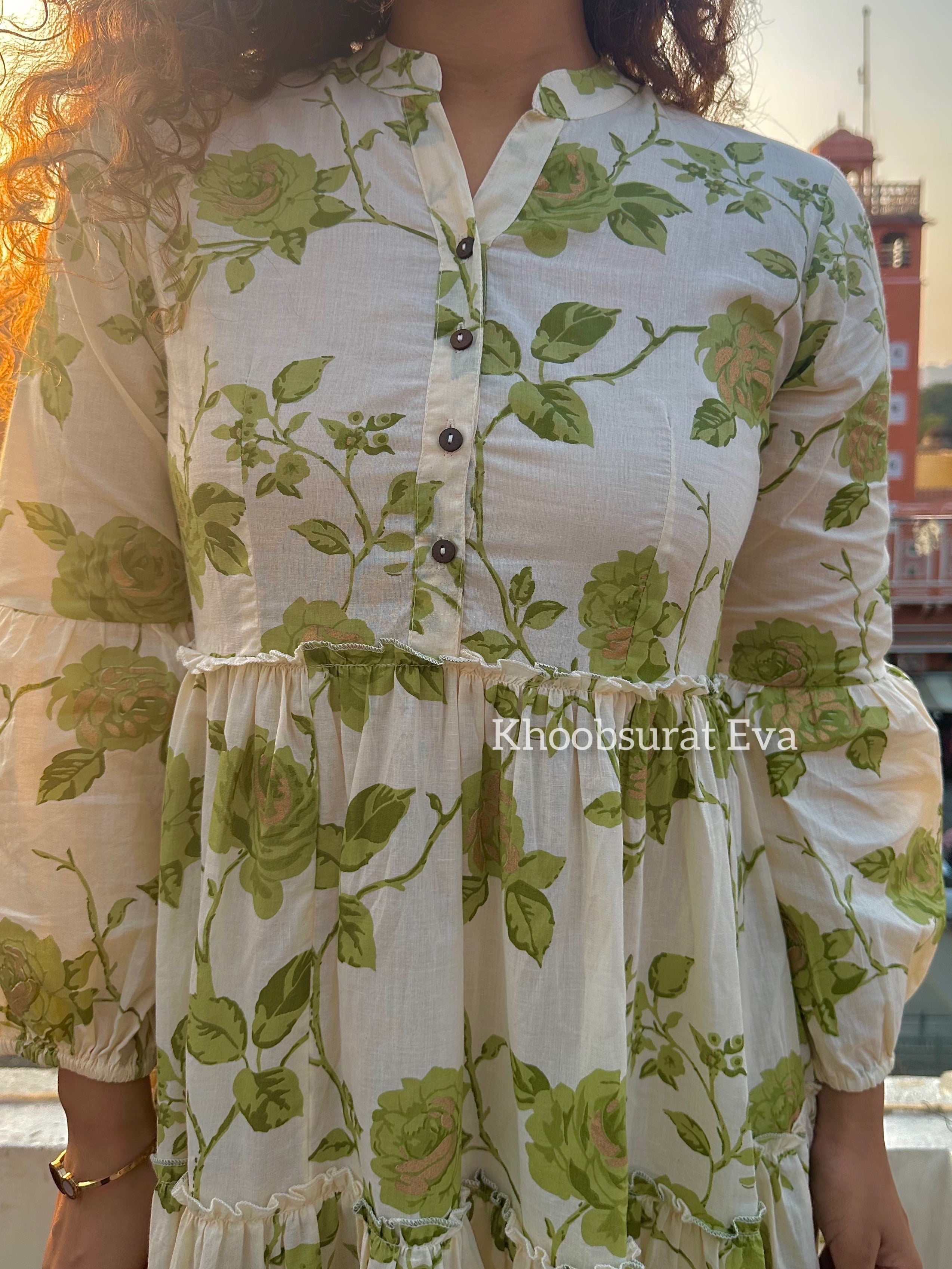 Summer Breeze Flare Green Dress - Women's Boho Maxi Dress with Pockets | Perfect for Beach Vacations, Music Festivals & Summer Parties