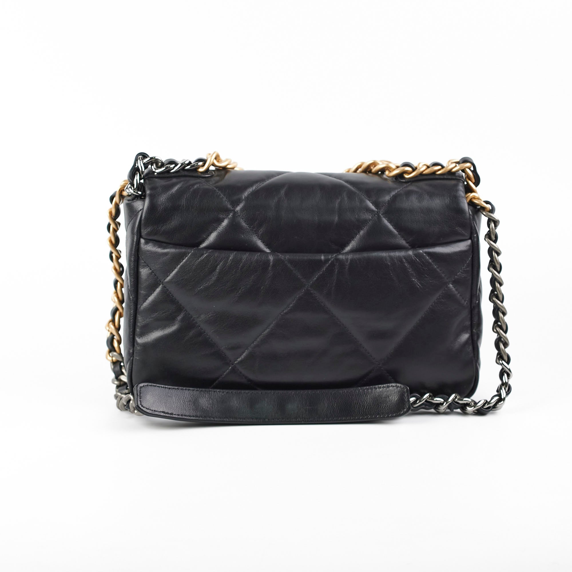 Chanel 19 Small Black Leather Crossbody Bag - Classic Flap Shoulder Bag with Chain Strap | Perfect for Date Night, Parties & Everyday Luxury Fashion