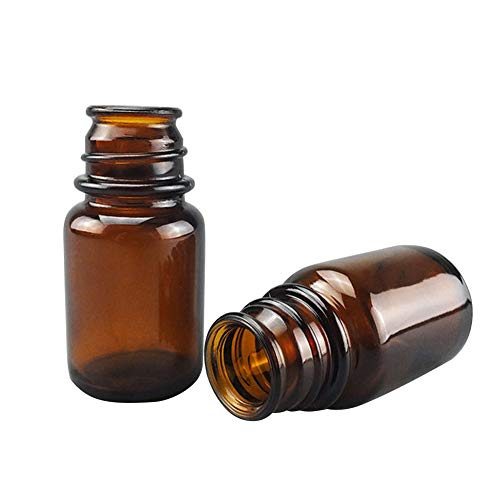 30ml Narrow Mouth Glass Brown Round Media Storage Bottles - Pack of 40, GL28 Screw Cap Free, Ideal for Laboratory Reagents, Chemical Storage & DIY Craft Projects