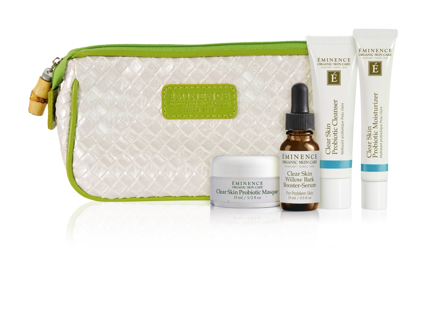 Eminence Organics Clear Skin Starter Set - Acne Treatment Kit for Oily & Blemish-Prone Skin | Organic Skincare Routine for Clear, Glowing Complexion | Perfect for Daily Use & Travel