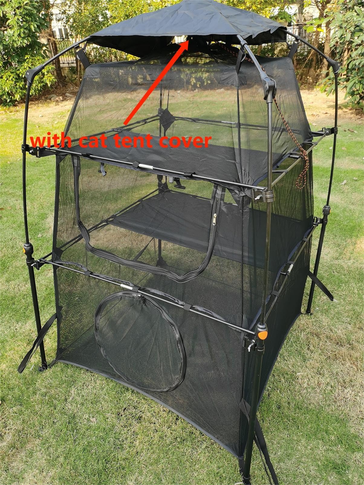 Portable Large Pop Up Cat Tent for Outdoor Use - Lightweight Pet Enclosure for Camping, Backyard, Patio & Travel - Perfect for Cats & Small Pets