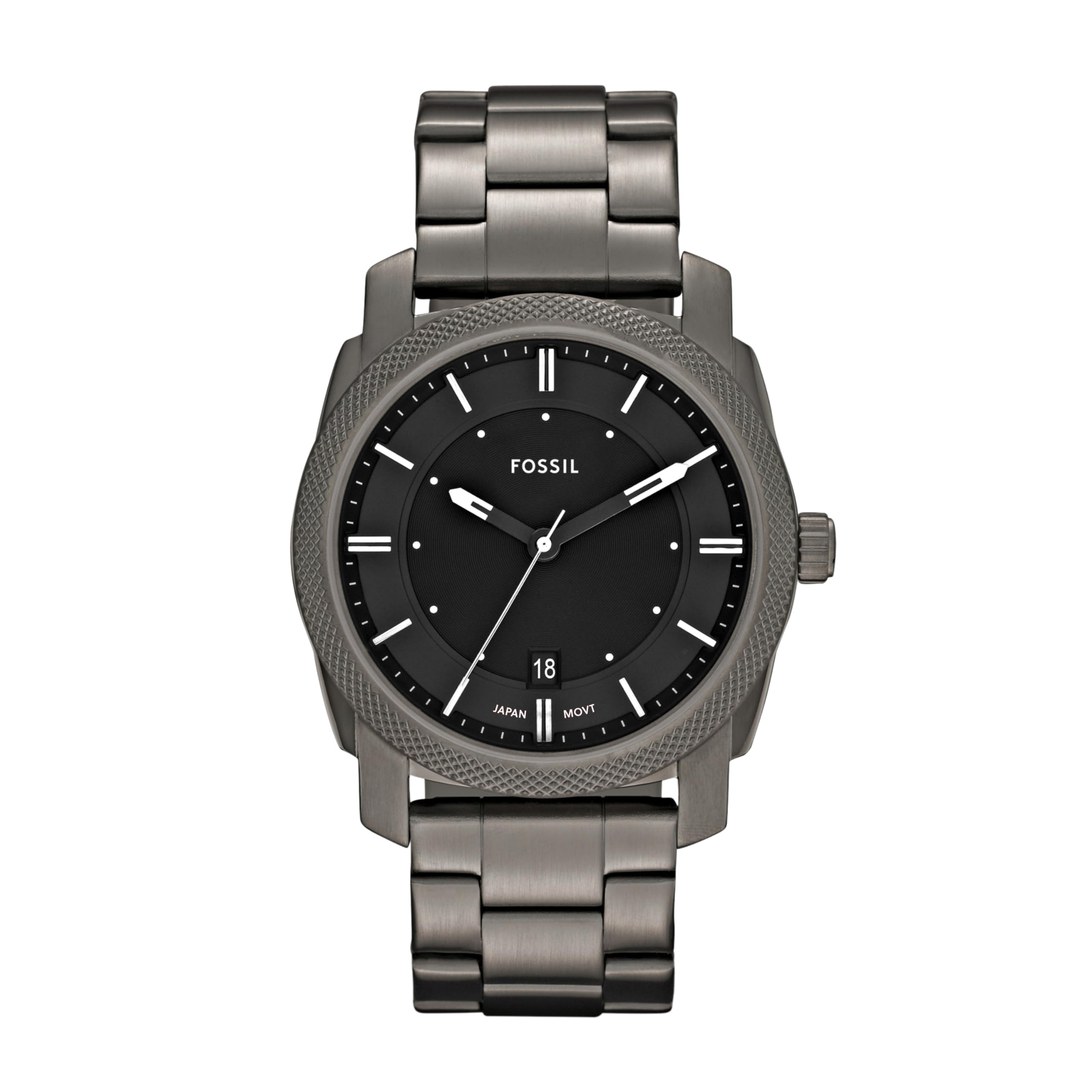 Fossil Machine Men's Stainless Steel Quartz Watch with Three-Hand Movement - Perfect for Business, Casual Wear & Everyday Use