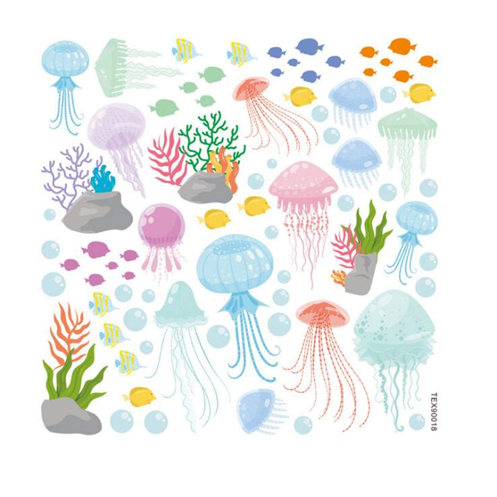 Self-Adhesive Jellyfish Wall Sticker - PVC Sea World Animal Decal for Kids Room & Ocean Theme Decor | Perfect for Nursery, Classroom, and Aquarium Lovers
