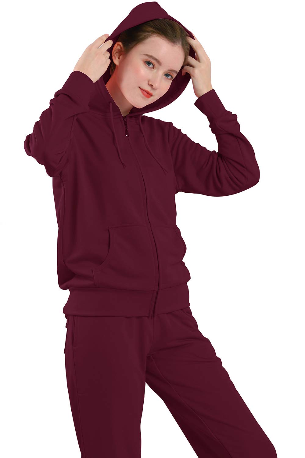 Facitisu Women's 2-Piece Tracksuit Set - Soft Terry Jogging Outfit with Hoodie & Sweatpants | Gym, Running, Yoga & Lounge Wear