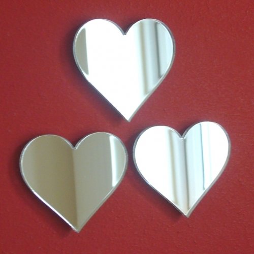 20 Pack Heart Shaped Mini Mirrors - 1 Inch (3cm) Small Decorative Mirrors for Crafts, DIY Projects, Home Decor, and Scrapbooking