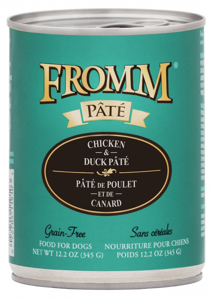 Fromm Gold Chicken & Duck Pâté Grain-Free Canned Dog Food - 12.2oz (345g) - Premium Wet Food for Small & Large Dogs - Perfect for Mealtime, Training Treats & Senior Dogs with Sensitive Stomachs