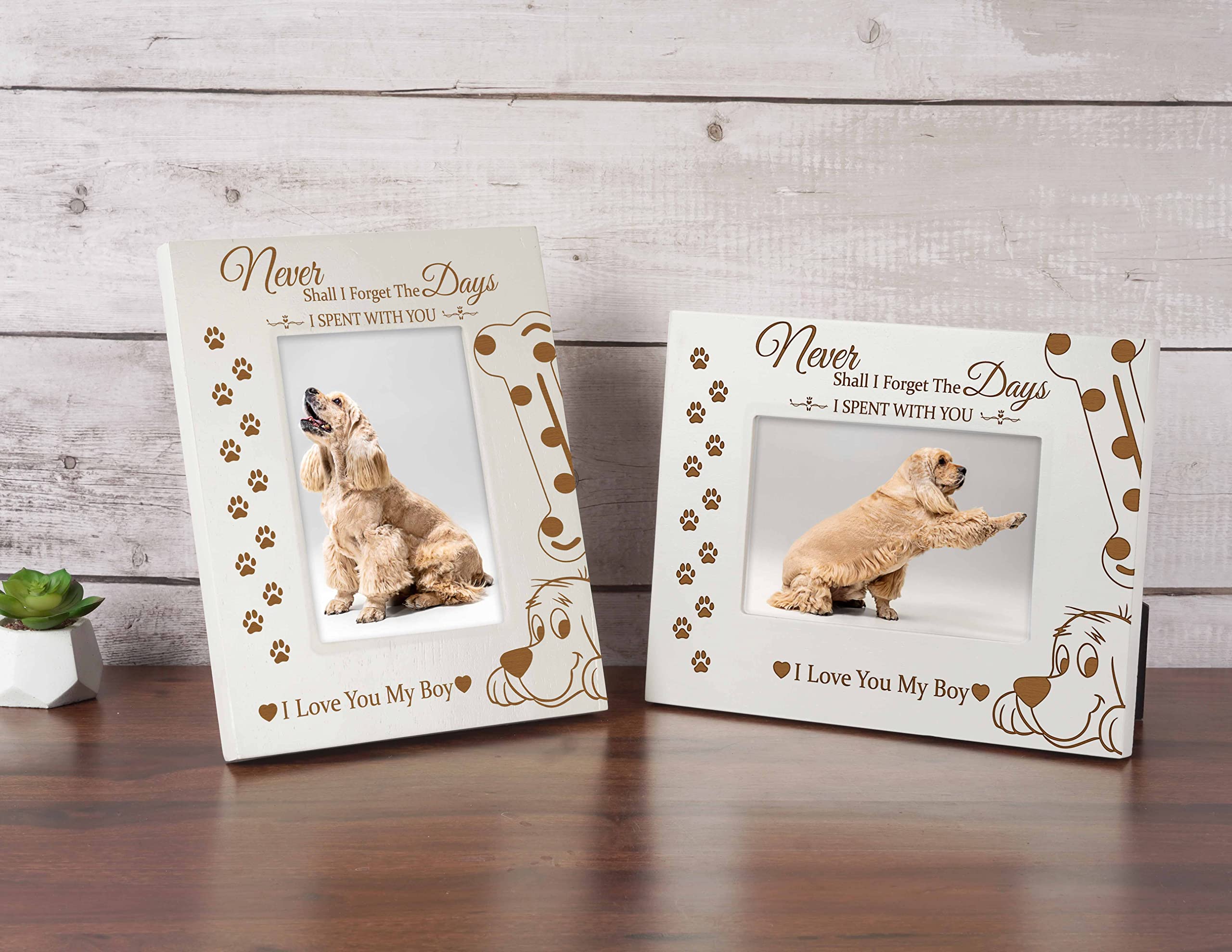 Engraved Wooden Photo Frame 4x6 Inches Vertical - 'Never Shall I Forget The Days' Quote - Perfect Gift for Brothers Day, Anniversary & Special Occasions - Display Cherished Memories on Desk, Shelf or Mantel