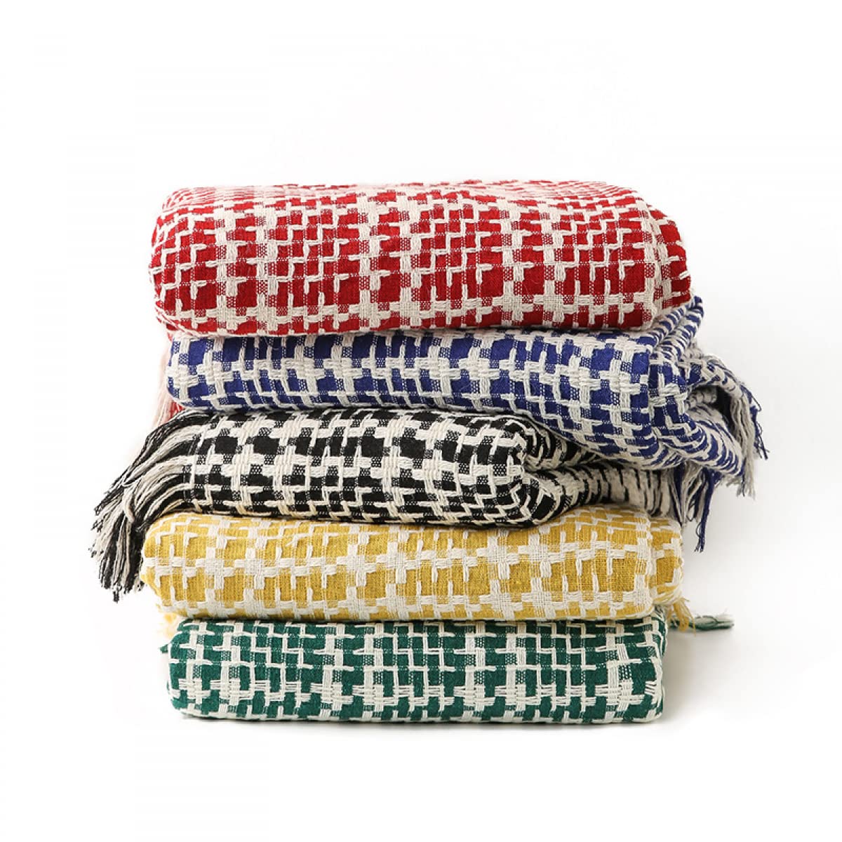 Luxury Knitted Bed Runner with Tassels - Soft Plaid Bed Scarf & Hotel Style Blanket for King/Queen/Twin Beds | Perfect for Bedroom Decor, Foot of Bed Accent & Hotel Luxury Experience
