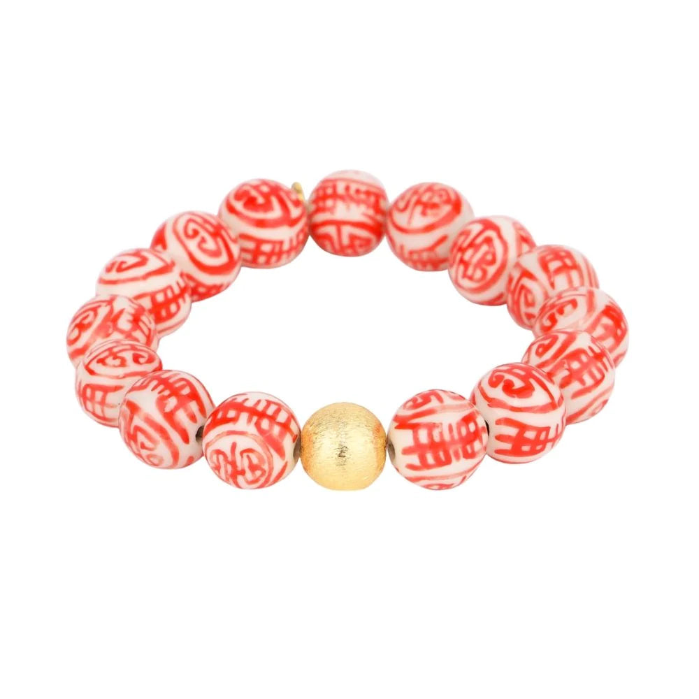 BuDhaGirl Porcelain Beaded Flame Bracelet - Adjustable Yoga Meditation Jewelry for Women | Perfect for Mindfulness Practice, Spiritual Healing & Daily Wear