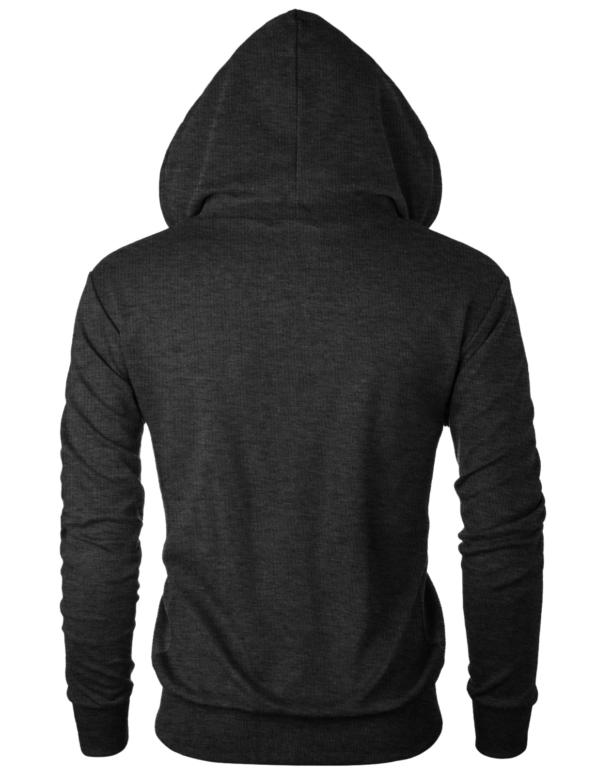 Men's Slim Fit Long Sleeve Lightweight Zip-Up Hoodie - Waffle Knit Pullover with Kangaroo Pocket for Casual Wear, Outdoor Activities & Travel