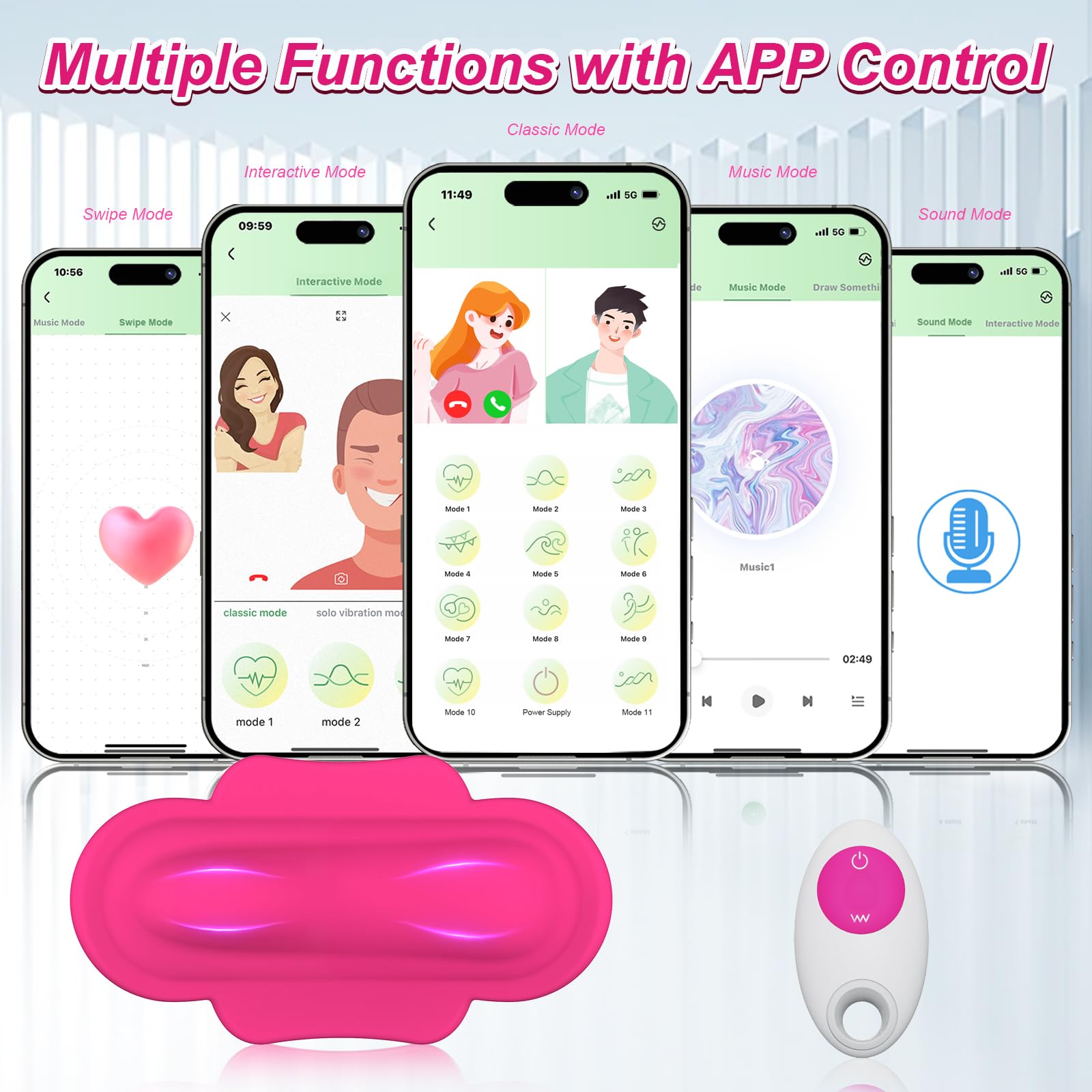 Remote Control Vibrating Panty Sex Toy for Women & Couples - APP Controlled Mini Egg Bullet, Clitoral & G-Spot Stimulator with Butterfly & Tongue Licking Modes - Perfect for Discreet Public Play, Couples Foreplay & Solo Pleasure