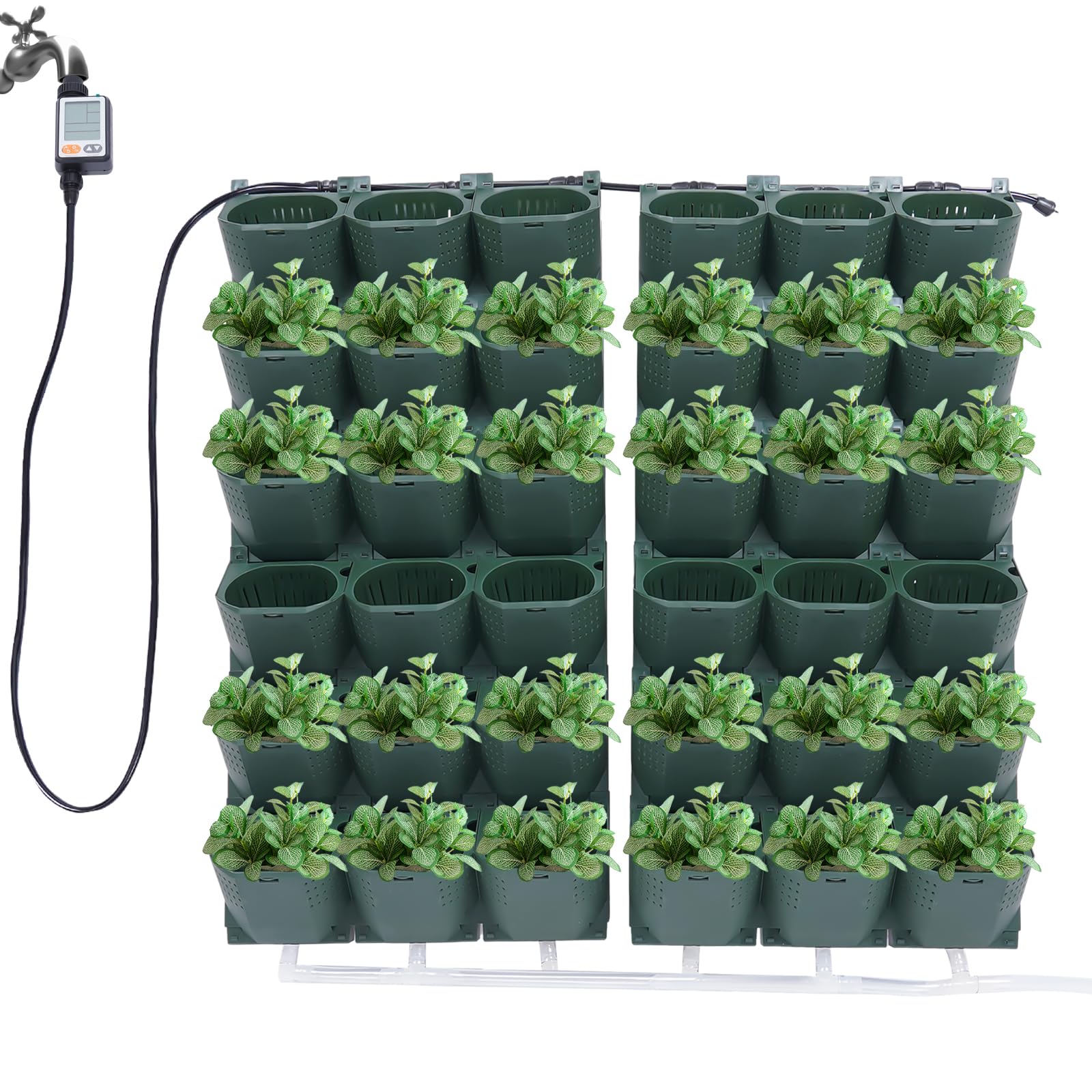 Vertical Self-Watering Wall-Mounted Garden Growing System - 36 Pocket Outdoor Hanging Planters for Balcony, Patio & Home Decoration | Perfect for Growing Herbs, Flowers & Small Vegetables