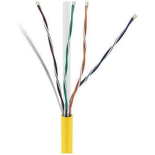 ADI PRO 0E CAT6RYW CAT6 Riser Cable - 23/4 Solid BC, Unshielded UTP CMR FT4 Ethernet Cable - 1000ft (304.8m) Yellow Reel - Ideal for In-Wall Installation, Data Centers & Office Networking