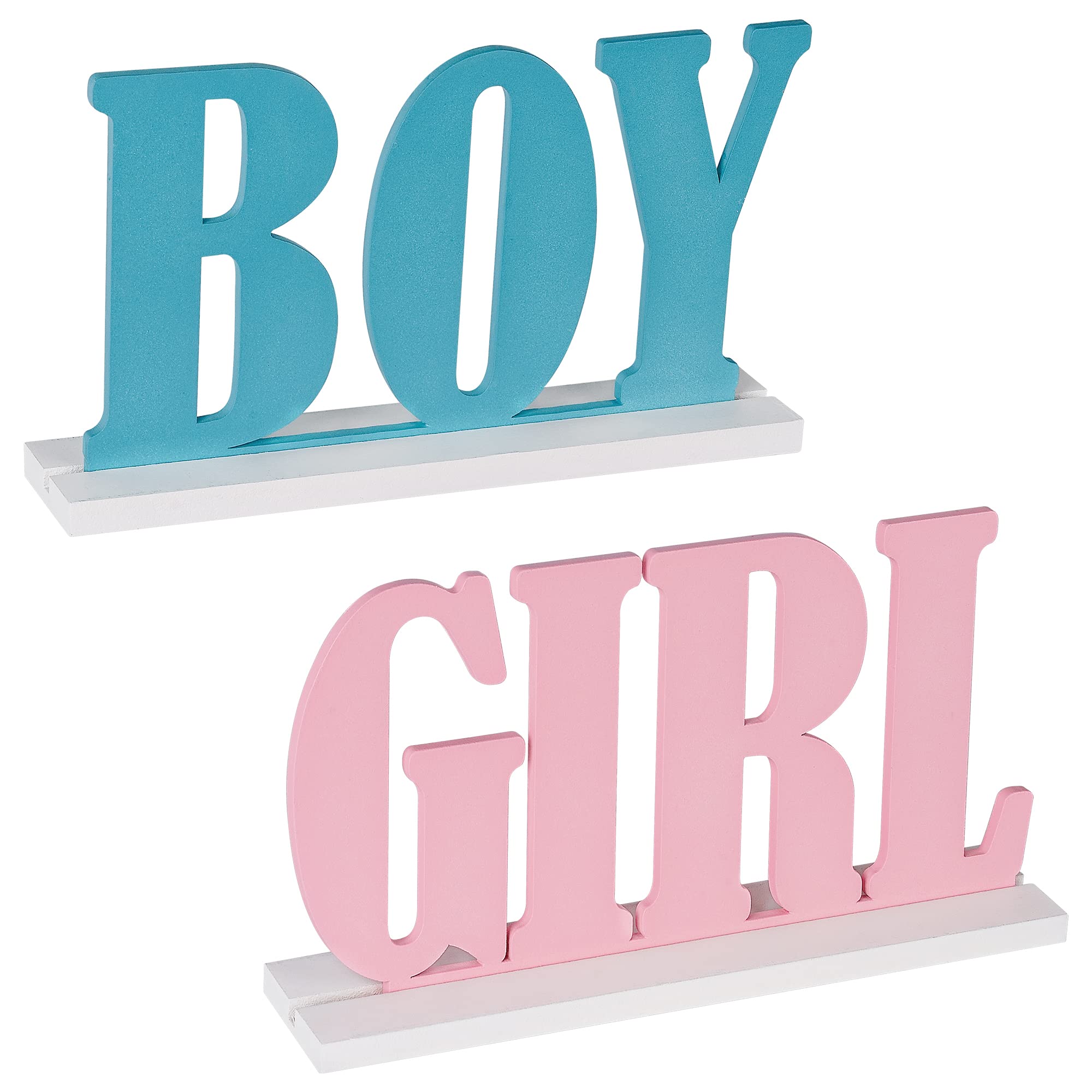 Blue and Pink Wooden Boy or Girl Sign - Gender Reveal & Baby Shower Party Decor - Perfect for Nursery, Birthday Celebrations & Gender Announcement Parties - by JTRF
