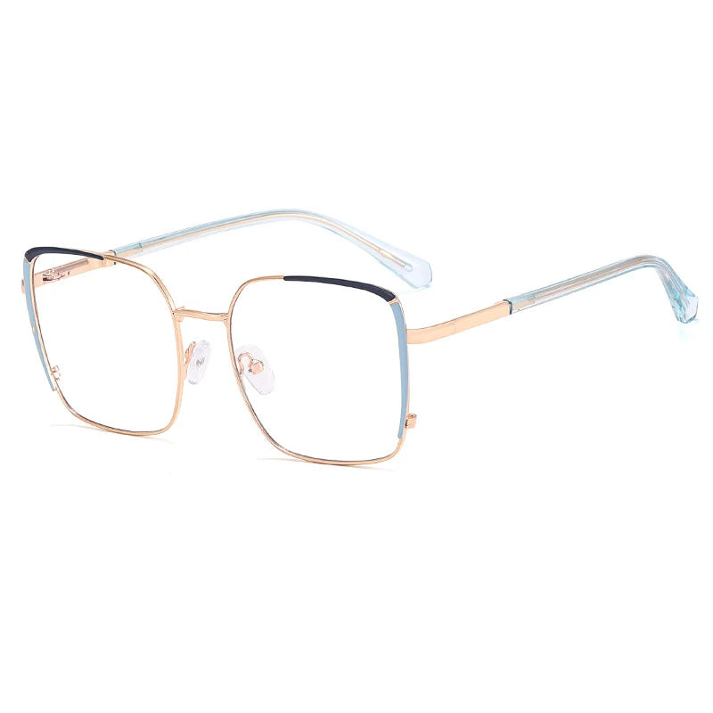 CCspace Women's Full Rim Oversize Square Alloy Eyeglasses Frame 57184 - Stylish Reading Glasses for Work, Office & Everyday Fashion Accessory