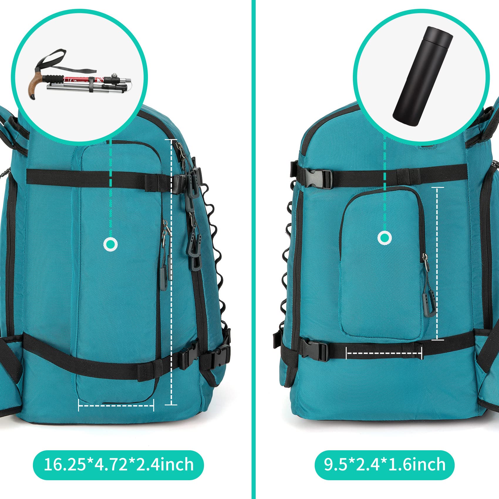 65L Waterproof Ski Boot Bag - 1680D Nylon Padded Duffle Backpack for Men, Women & Kids - Perfect for Ski Trips, Air Travel & Snowboarding Gear Storage