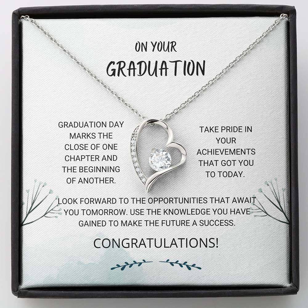 Personalized Graduation Necklace for Women - Forever Love & Pride Jewelry Gift for High School & College Graduates - Perfect Graduation Present, Senior Gift Idea for Her - Ideal for Commencement Ceremonies & Celebrations