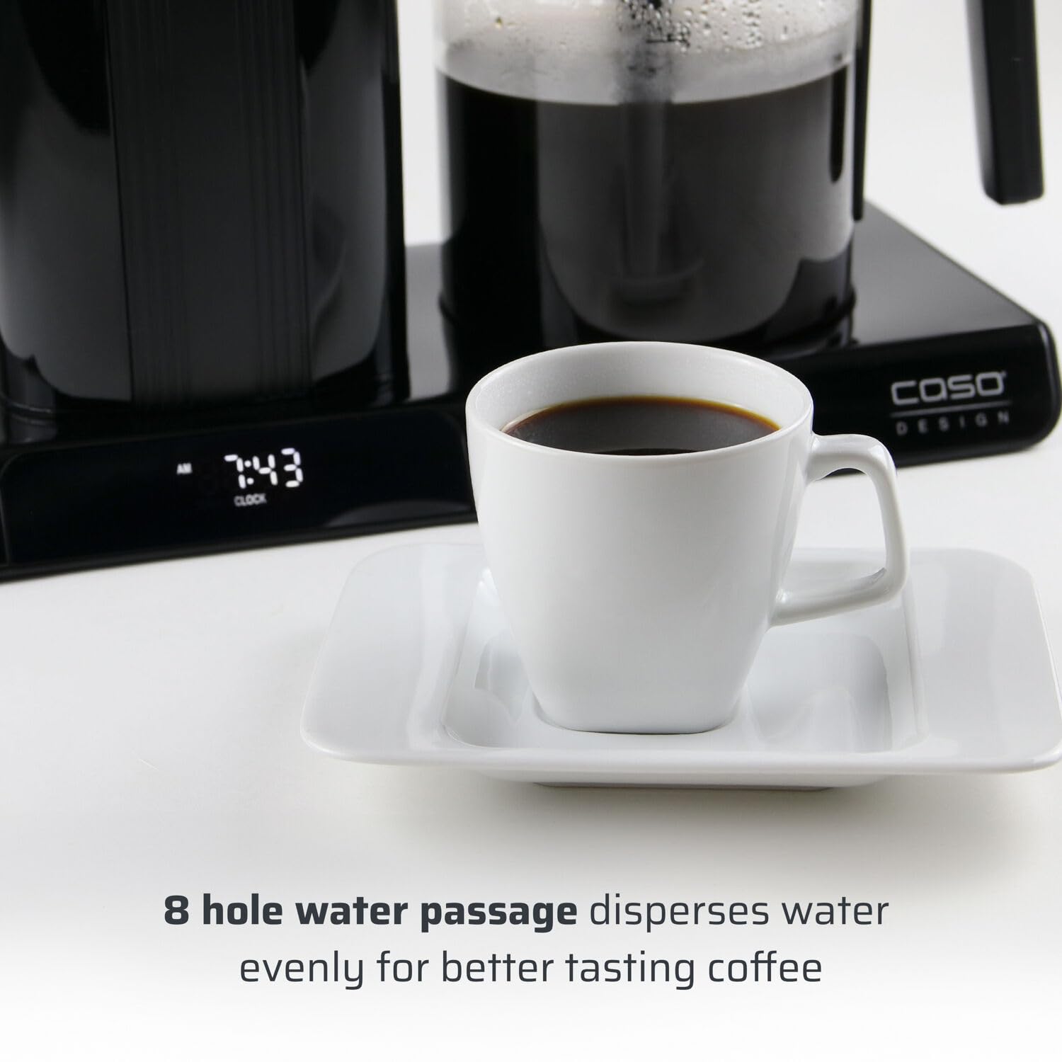 Premium Programmable Drip Coffee Maker with 8-Cup Glass Carafe & Single-Serve Mode - Black Caso Gourmet Gold Cup for Home, Office, Dorm | Perfect for Morning Brews, Entertaining Guests & Late-Night Study Sessions