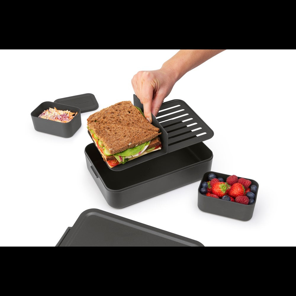 2L Dark Grey Make & Take Lunch Box Bento - Perfect for Office, School & Picnics | Insulated Food Container