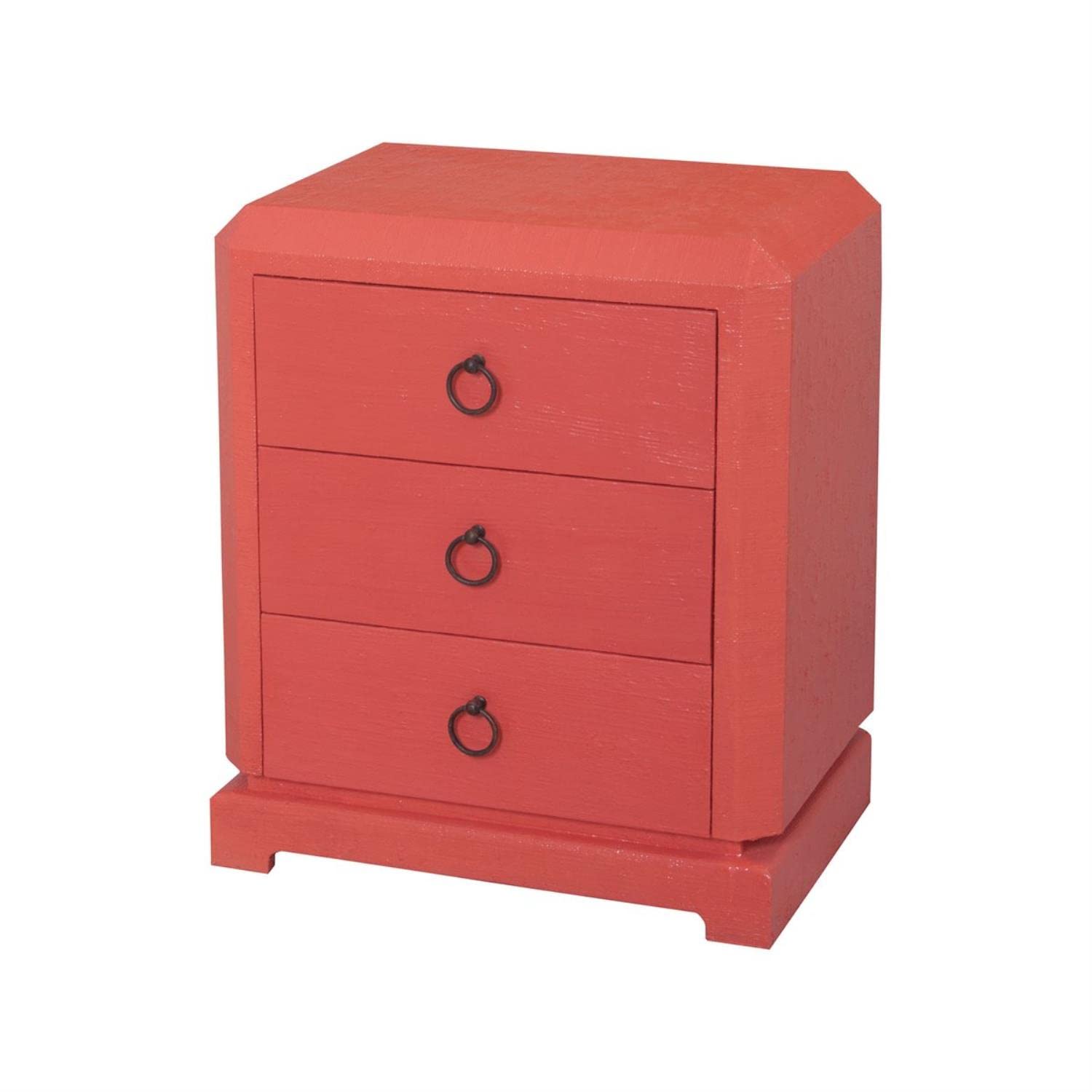 Sterling Home Barbados Small Red Chest of Drawers - Compact Dresser for Bedroom, Living Room, or Nursery Storage