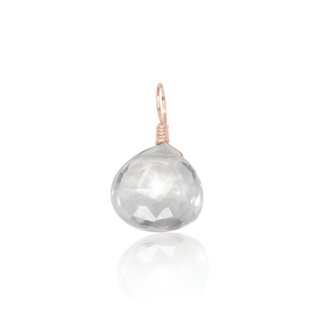 Tiny Crystal Quartz Teardrop Gemstone Pendant Necklace - Elegant Healing Jewelry for Women, Gift for Her | Perfect for Meditation, Yoga & Spiritual Healing