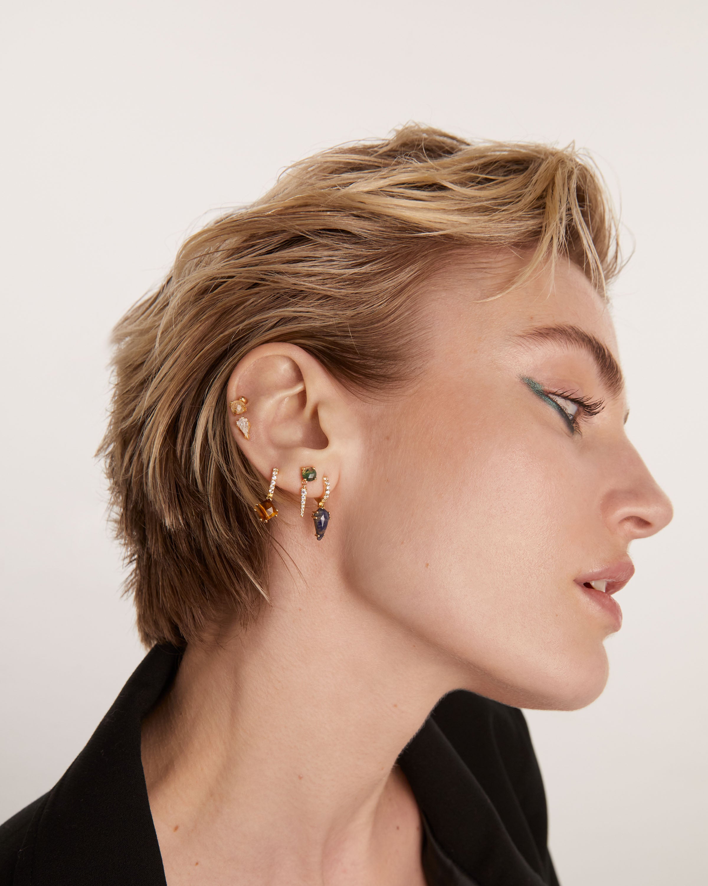 Akiro Rutilated Quartz Single Earring - Elegant 925 Sterling Silver Dangle Earrings for Women | Perfect for Parties, Weddings & Everyday Wear