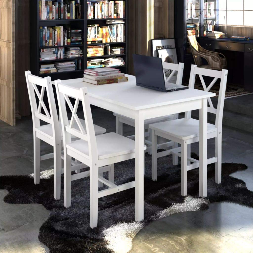 5-Piece Counter Height Dining Set with Table and 4 Chairs - Perfect for Small Spaces, Kitchens & Breakfast Nooks | Modern 4-Person Kitchen Table Set for Casual Dining & Entertaining