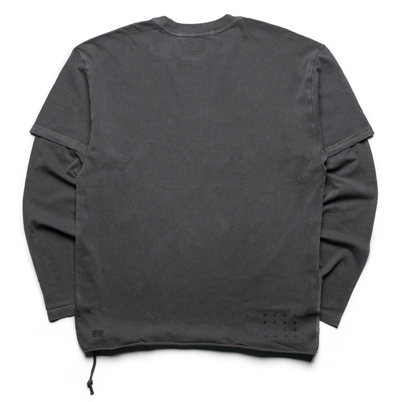 Ksubi Fuego Layered Long Sleeve Tee - Faded Black Vintage Style T-Shirt for Men | Trendy Streetwear & Casual Outfit Essential