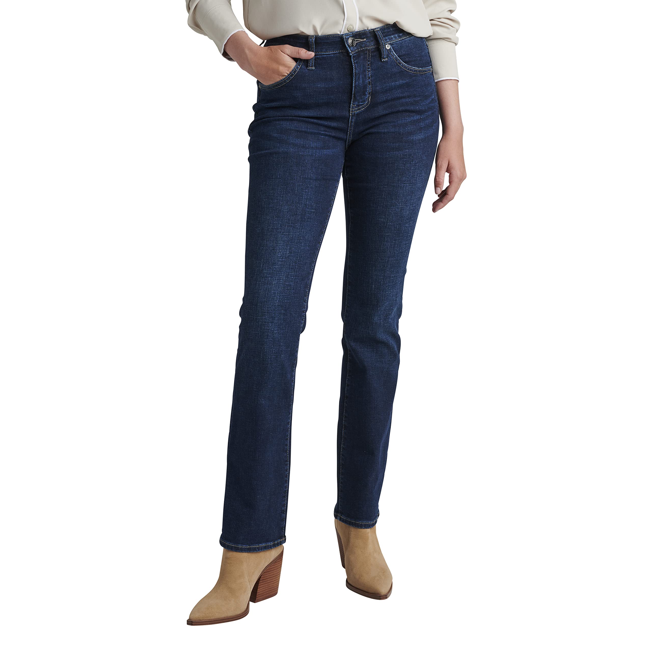 JAG Women's Eloise Mid Rise Bootcut Jeans - Stretch Denim Pants for Casual & Work Wear | Comfortable Bootleg Fit for Everyday Style